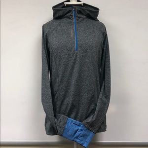 Reebok Half Zip Hoodie, With Thumb Holes